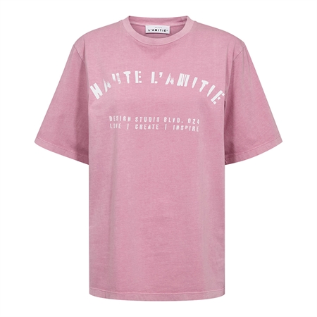 Haute L'Amitié Noma Acid Curve Studio Tee Pink Acid Wash